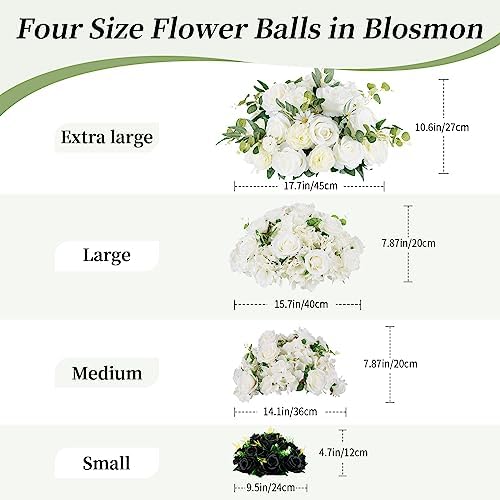 BLOSMON Black Rose Artificial Flower Balls for Wedding Centerpieces, 6 Pcs - Image 5