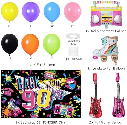 Holkcog 90s Party Decorations, 90’s Theme Birthday Party Decorations Supply - Image 3