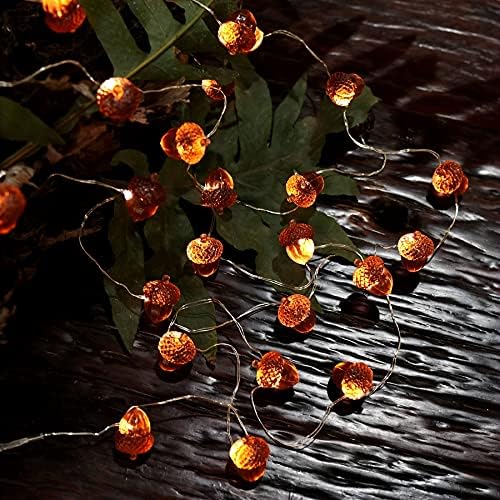 Thanksgiving Acorn Lights Fall Garland Decorative Fairy String Light Cute Novelty Lights 30 LEDs 10 ft USB or Battery Operated for Bedroom Wedding Xmas Harvest Decor - Image 4
