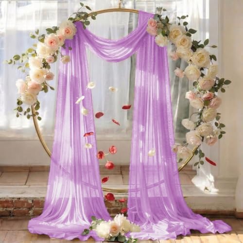 Pack of 1 Wedding Arch Drape Panel Fabric 30" x 20ft - Orchid - Image 6
