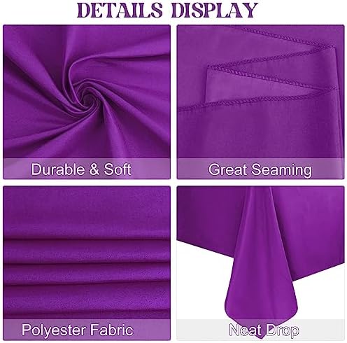 4 Pack Rectangle Tablecloth 60x102 Inch Purple Washable Polyester Table Cover for Wedding Dining Table Buffet Parties Banquet Decoration（Purple） - Image 4