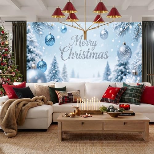 HOMETITUTE Ornaments Snow Trees Christmas Garage Cover 13x6ft - Image 2