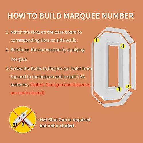 3FT Marquee Numbers, Large Light Up Numbers 0 for 2027 New Years Decor - Image 4