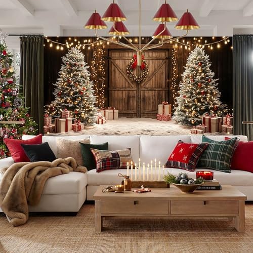 HOMETITUTE Christmas Wooden Garage Door Cover Banner 13x6ft Polyester - Image 2