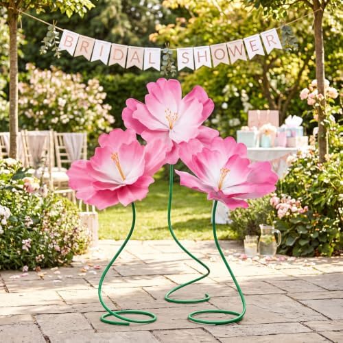 3 Pcs 5ft Giant Artificial Flowers Wedding, Red - Image 4