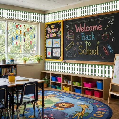 20Ft Picket Fence Bulletin Board Decoration, Back to School Decor Kit - Image 6