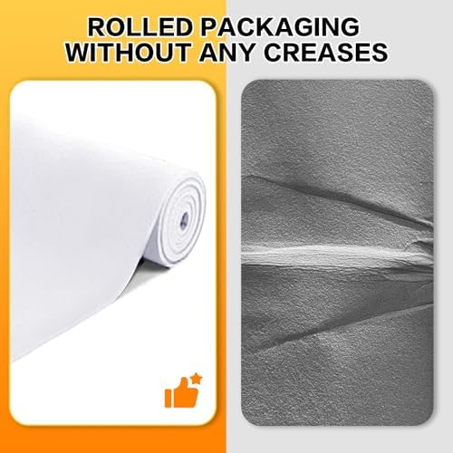 White Carpet Runner for Party, Premium 160 GSM Felt Non-Woven Fabric Runway Rug for Party Wedding & Special Events,Rolled Package Without Creases (White, 3X15 ft) - Image 5