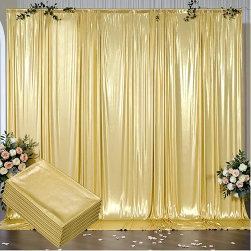 Outpain 30x10ft Gold Sequin Backdrop Curtains, Wrinkle Free Glitter Backdrop Drapes for Wedding Parties Photography Stage Decor, Non-Shedding 6 Panels Set (5x10ft Each) by Outpain