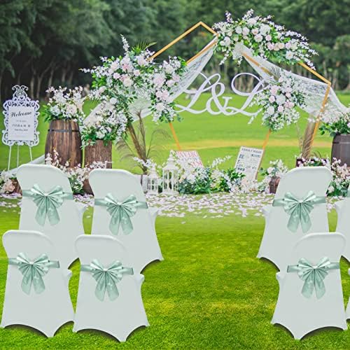 HAINARverS Folding Chair Covers for Wedding, 10PCS White - Image 2
