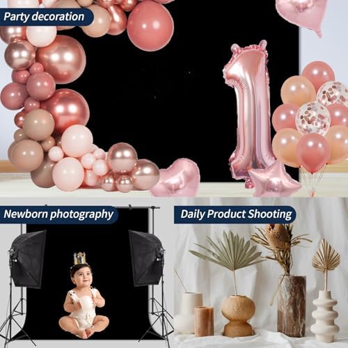 Black Photo Backdrop for Photoshoot Solid Color Background 10x10 ft - Image 4