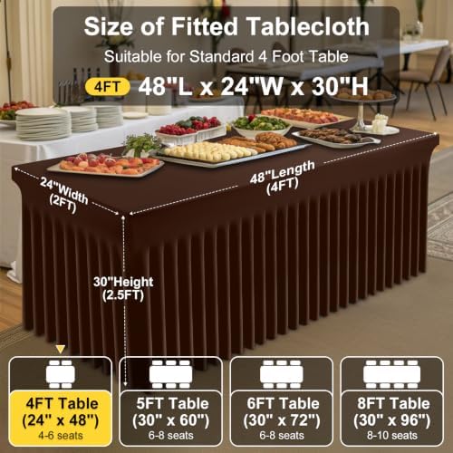 Smiry Spandex Elastic Fitted Table Cloth Skirt for 4FT Rectangle Table - Image 3