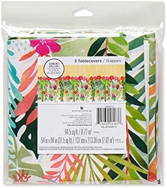 American Greetings Tropical Luau Party Supplies for BBQs and All Summer Parties, Plastic Table Covers (3-Count) - Image 4
