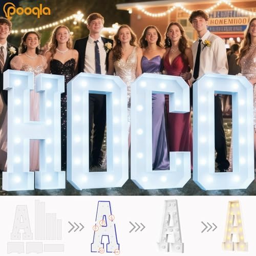 Pooqla 4 FT Marquee Letters, Light Up Letter D, Cool White and Warm White - Image 7
