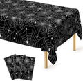 3 Pack Spider Web Table Cloth 54 x 108 Inch Halloween Table Covers Plastic by QZYL