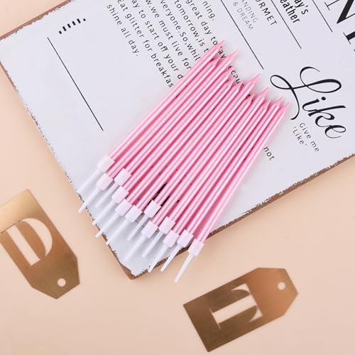PHD CAKE Pink Long Thin Metallic Birthday Candles, Cake Candles, Birthday Parties, Wedding Decorations, Party Candles - Image 3