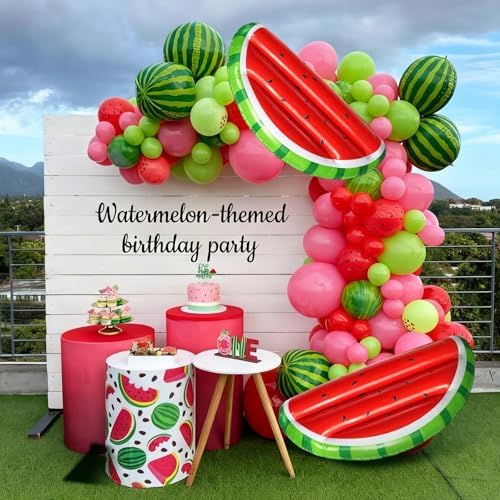 JellyArch 4 Pcs Watermelon Party Decorations Inflatable Pool Floats 36 in - Image 4