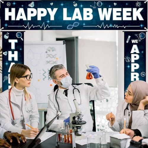 Smoothnovelty 3 Pcs Dark Blue Happy Lab Week Banner - Image 4