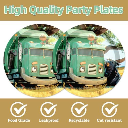 Garbage Truck Party Supplies 40pck include 20 plates, 20 napkins for the birthday Garbage Truck party decoration - Image 5