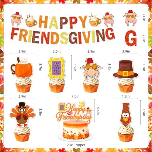 116Pcs Friendsgiving Party Decorations Tableware Set for 20 Guests - Image 3
