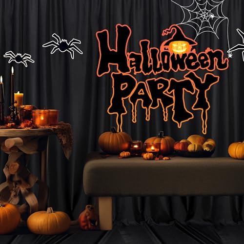 MEETSKY Black Backdrop Curtain for Halloween Party Backdrop Drapes Panels with Rod Pockets Polyester Fabric Curtain Backdrop Black Birthday Party Home Decor for Boys Teens Men, 5ft x 10ft, 2 Panels - Image 3