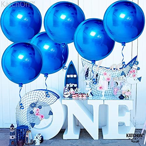 KatchOn Blue Mylar Balloons - 22 Inch, Pack of 6, Blue Birthday Decorations - Image 6