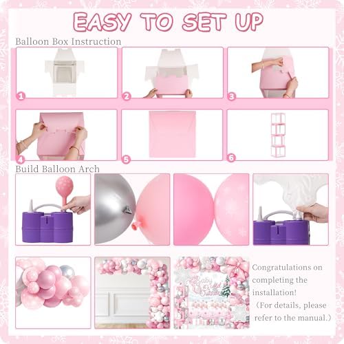 Kriyokiaa Baby Its Cold Outside Baby Shower Decorations, Pink Winter - Image 7