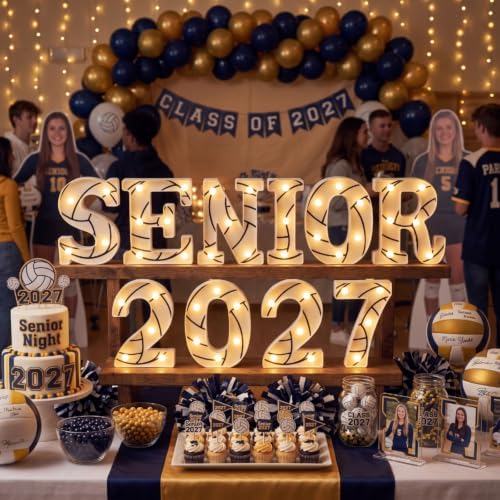 Honoson 10 Pcs Senior 2027 Volleyball Party Decoration Sport Theme Light - Image 3