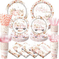 450 Pcs Little Pumpkin Baby Shower Tableware Set, Serve 50, Rose Pink by Unknown