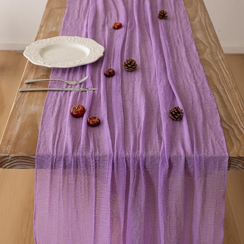 10Pcs Lilac Cheesecloth Table Runner 120 Inches for Party Home Decor - Image 5