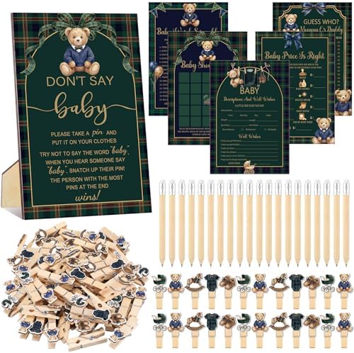 Patelai 321 Pcs Baby Shower Games Supplies, Luxury Equestrian Bear by Patelai