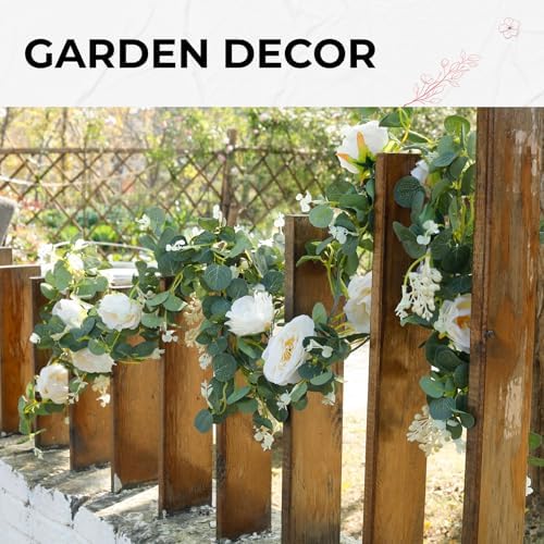 Der Rose 4Pcs 6.5FT Fake Floral Greenery Garland for Backdrop Wedding Decor - Image 5