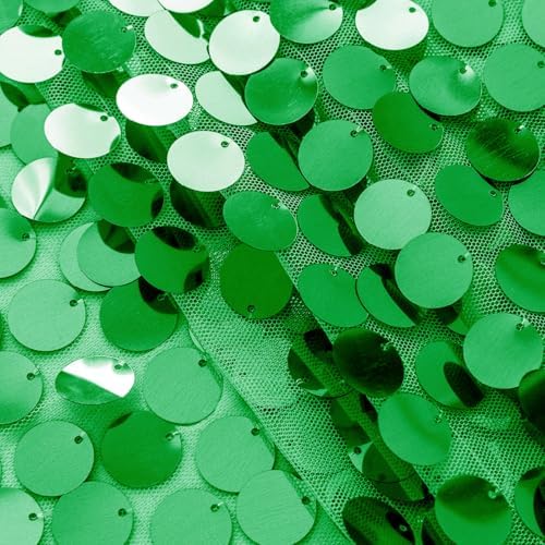 Pufogu 12 x 108 Inch Sequin Table Runner,Grass Green Glitter Premium Big Sequin Table Runner, Rectangle Table Runners for Halloween, Christmas, Wedding Party, Birthday Party, Banquet Decor (1 Pack). - Image 3