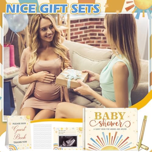 Fuyoooo 27 Pcs Boho and Sun Theme Baby Shower Guest Book Sign in with Pen - Image 6
