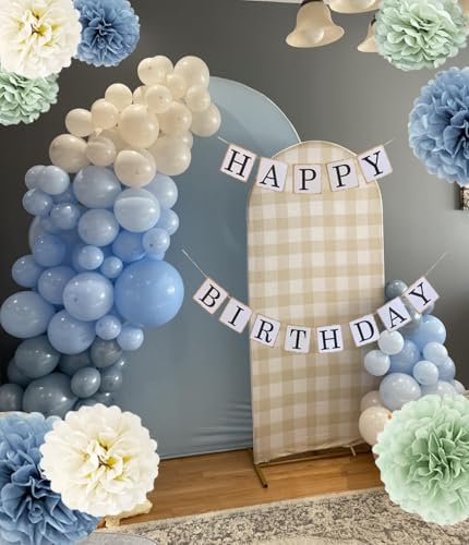 Tissue Paper Pom Poms Kit Paper Flowers 12pieces for Baby Shower Wedding Bridal Bachelorette Birthday Party Decorations (Dusty Blue + Pastel Sage Green) - Image 5