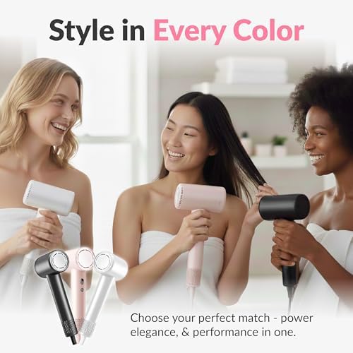 High-Speed Professional Hair Dryer with Negative Ion Technology – Lightweight, Low Noise Blow Dryer with Diffuser & Concentrator Nozzle, Salon-Quality Made for All Hair Types - Image 5