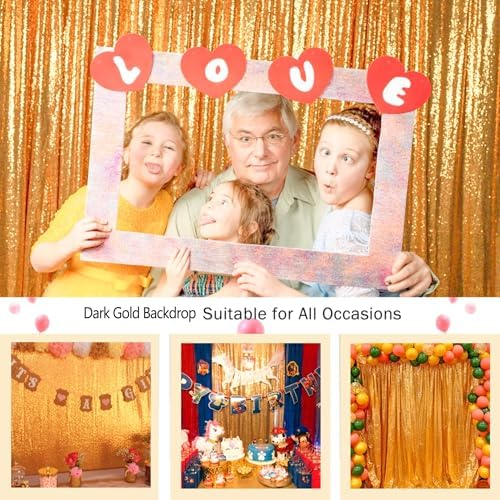 ShinyBeauty Sequin Backdrop - 7FTX7FT Photo Booth Backdrop with Gold Sequins for Parties and Photoshoots - Image 5