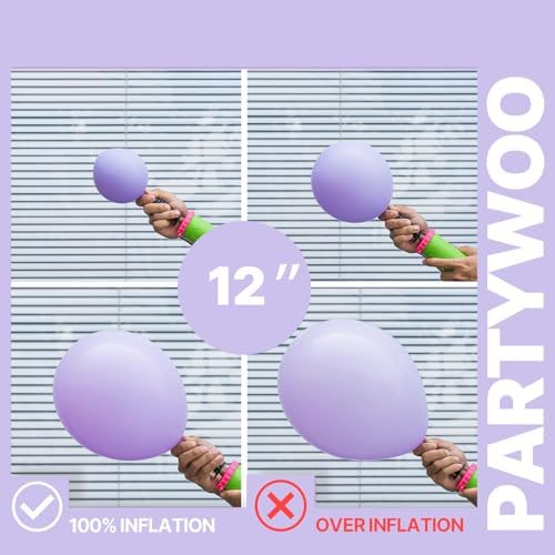 PartyWoo Pink Purple and Gold Balloons 66pcs 12 Inch Pink Purple Balloons - Image 6