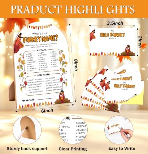 Thanksgiving Party Decorations, What's Your Turkey Name Game - Image 2