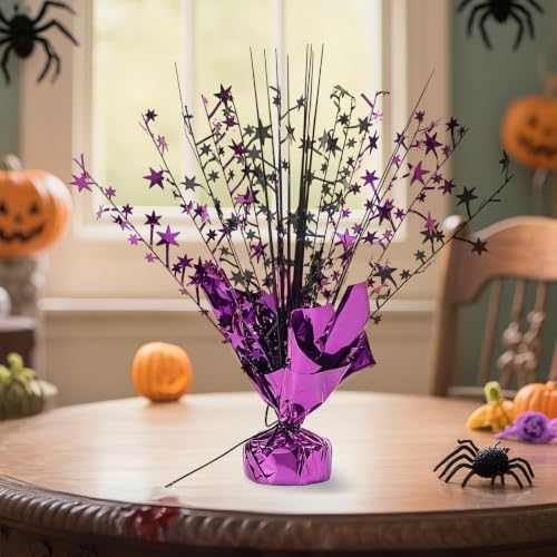 24 Pack Black Purple Metallic Foil Spray Centerpiece Star Table Decoration Burst Table Centerpieces for Birthday Graduation New Year Halloween Party Supply (Black Purple) - Image 7