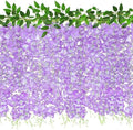 ZINHO 60 Branches Wisteria Hanging Flowers, Artificial Wisteria Flowers Garland for Wedding Arch Ceremony Party Garden Home Backdrop Decor (Purple White) by ZINHO