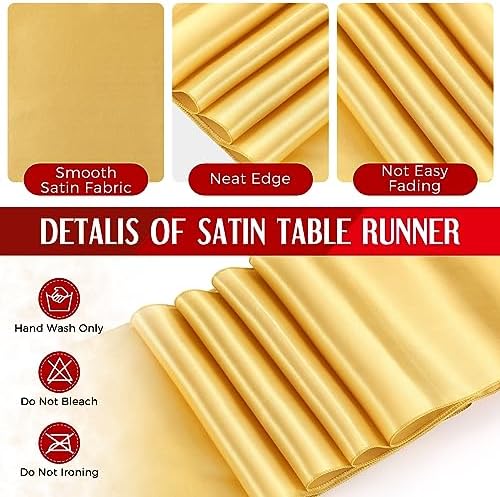 Breling 8 Pack Red and Gold Tablecloths and Satin Runners Set - Image 4