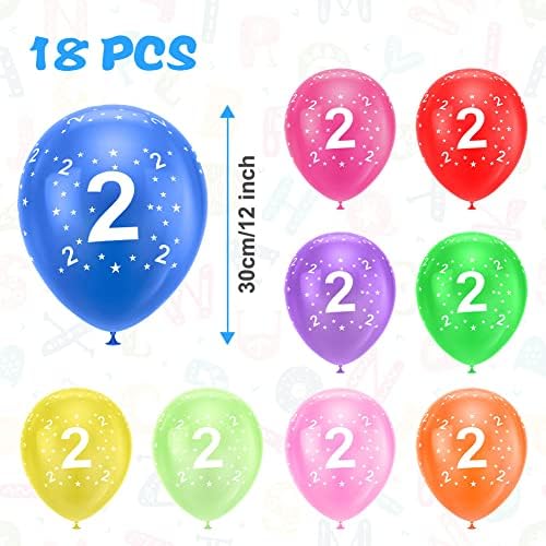 Ainiv 2nd Birthday Balloons 18PCS, 12inch Numbers Printed Latex Balloons - Image 2