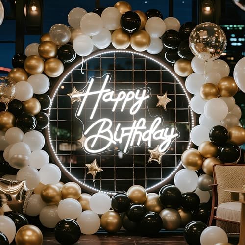 Happy Birthday Neon Sign for Wall Decor, LED Happy Birthday Light Up Sign, Dimmable LED Birthday Neon Light for Birthday Party Decorations Backdrop, White - Image 2