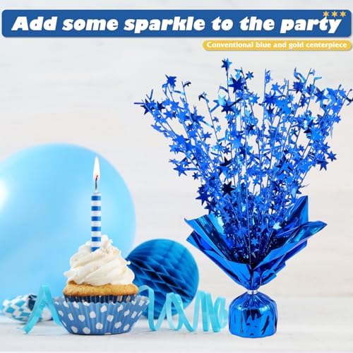 12 Pack Metallic Foil Spray Centerpiece Star Table Decoration Burst Table Centerpieces for Birthday Weddings Anniversaries Christmas New Year Holiday Party Supplies Decor (Blue) - Image 7