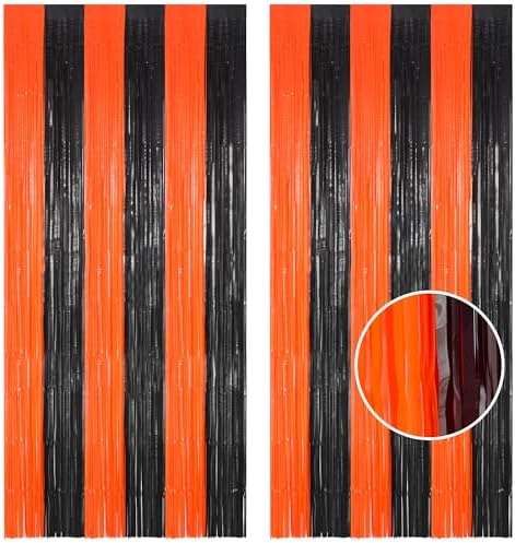 BRAVESHINE Party Foil Fringe Curtains Backdrop Halloween Decorations by BRAVESHINE
