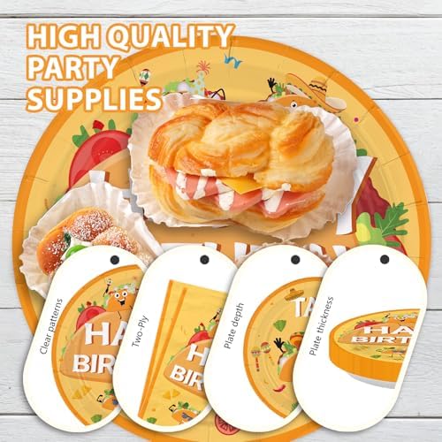 96Pcs Mexican Themed Taco Birthday Party Decorations, Serve 24 - Image 6
