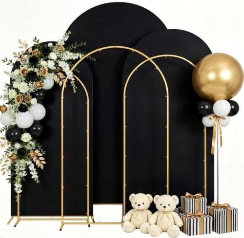 3PCS Metal Arch Backdrop Stand,6+6.6+7.2FT with Covers,Balloon Arch Stand by mekpiwu