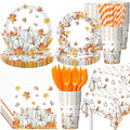 Funnymoom 452 Pcs Fall Pumpkin Party Supplies Tableware Set for 50 Guests by Funnymoom