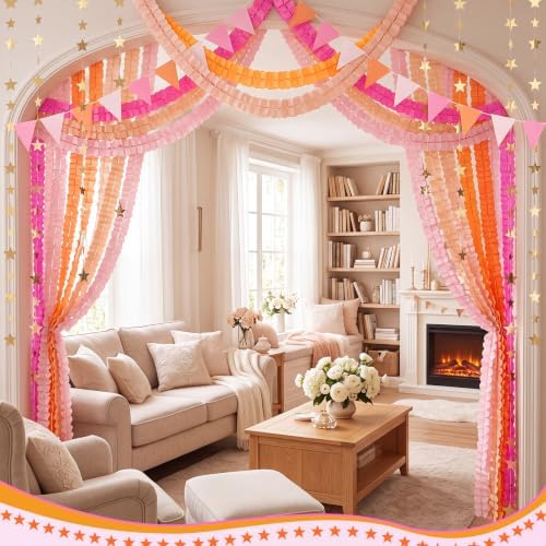 Frienda 15 Pcs Groovy Color Chains Strips Set, Sunset Party Decorations - Image 6