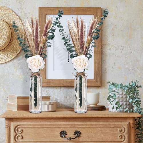 Qinyoung 10 Set Dried Pampas Grass Table Centerpiece for Wedding, White - Image 5